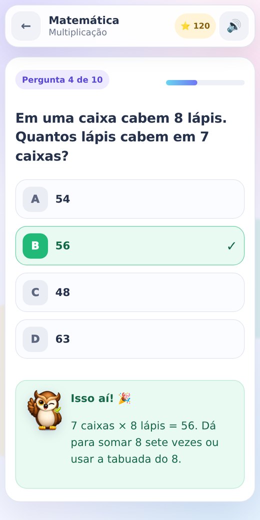 Pergunta do quiz com a resposta certa e a explicação